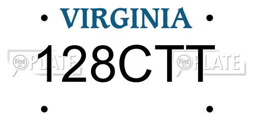 128CTT Virginia License Plate