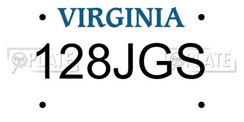 128JGS Virginia License Plate