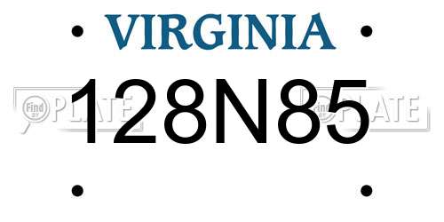 128N85 Virginia License Plate