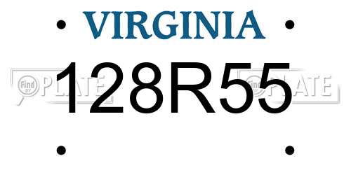 128R55 Virginia License Plate