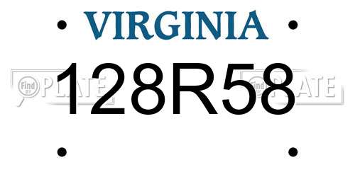128R58 Virginia License Plate