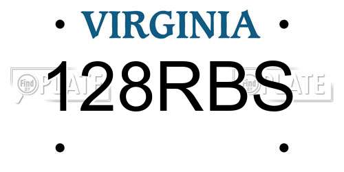 128RBS Virginia License Plate