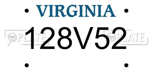 128V52 Virginia License Plate