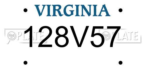 128V57 Virginia License Plate