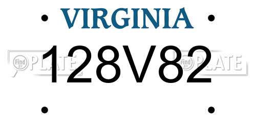 128V82 Virginia License Plate
