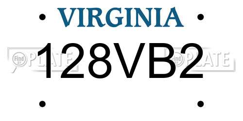 128VB2 Virginia License Plate