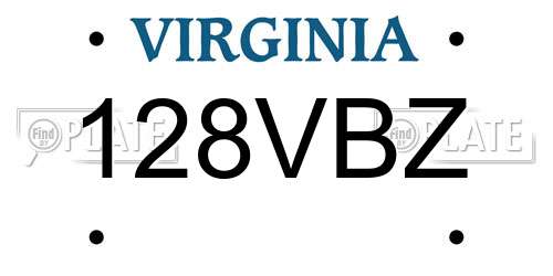 128VBZ Virginia License Plate