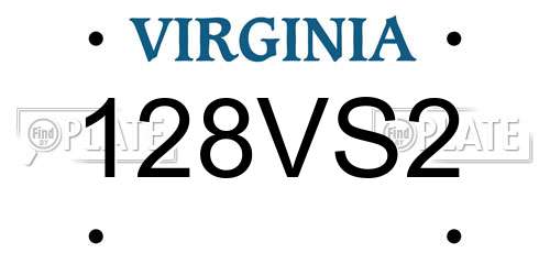 128VS2 Virginia License Plate