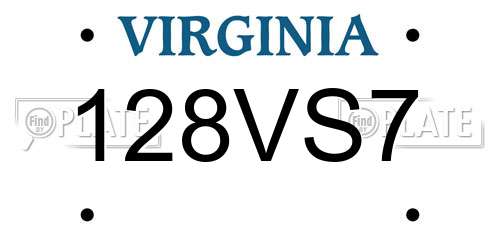 128VS7 Virginia License Plate