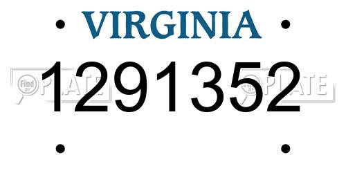 1291352 Virginia License Plate