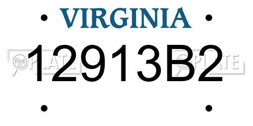 12913B2 Virginia License Plate