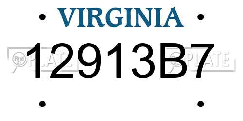 12913B7 Virginia License Plate