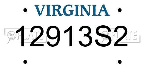 12913S2 Virginia License Plate