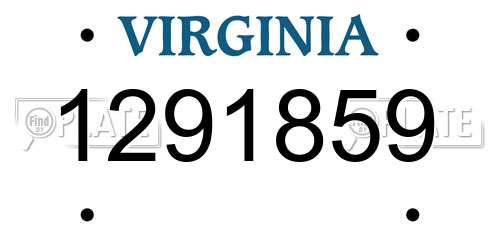 1291859 Virginia License Plate