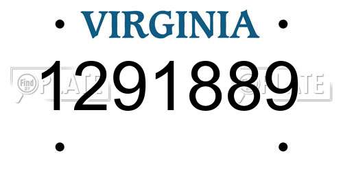 1291889 Virginia License Plate
