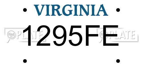 1295FE Virginia License Plate