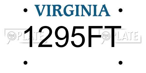 1295FT Virginia License Plate