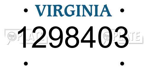 1298403 Virginia License Plate