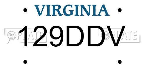 129DDV Virginia License Plate