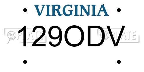 129ODV Virginia License Plate