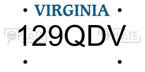 129QDV Virginia License Plate