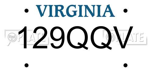 129QQV Virginia License Plate