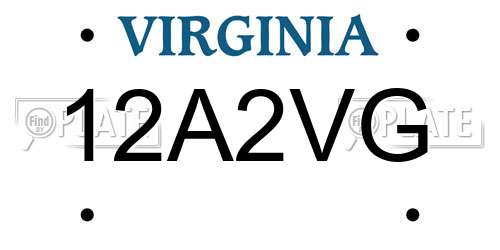 12A2VG Virginia License Plate