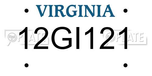 12GI121 Virginia License Plate