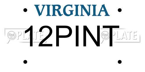 12PINT Virginia License Plate