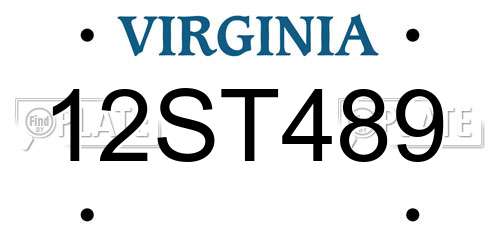 12ST489 Virginia License Plate