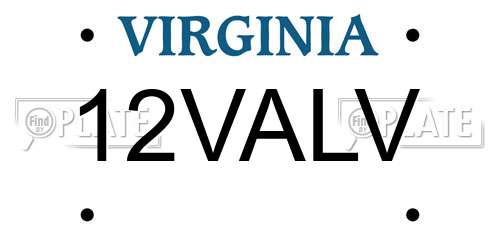 12VALV Virginia License Plate