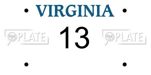13 Virginia License Plate