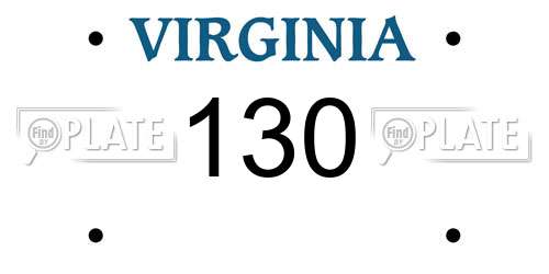 130 Virginia License Plate