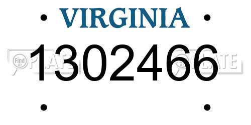 1302466 Virginia License Plate
