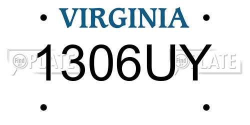1306UY Virginia License Plate