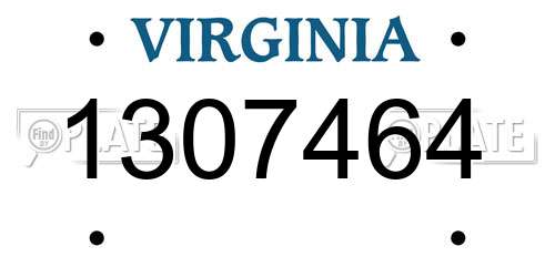 1307464 Virginia License Plate