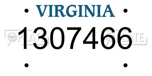 1307466 Virginia License Plate