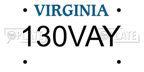 130VAY Virginia License Plate