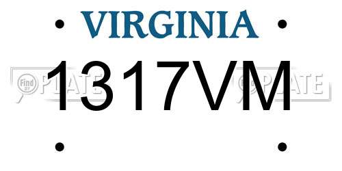 1317VM Virginia License Plate