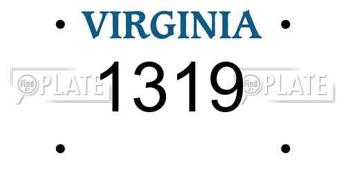 1319 Virginia License Plate