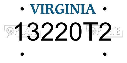 13220T2 Virginia License Plate