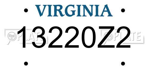 13220Z2 Virginia License Plate