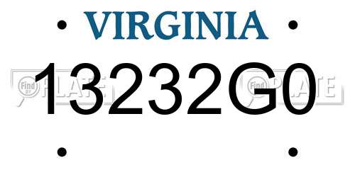 13232G0 Virginia License Plate