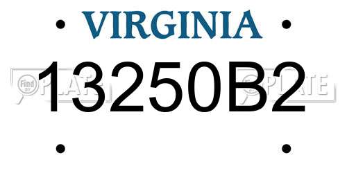 13250B2 Virginia License Plate