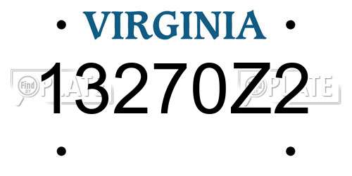 13270Z2 Virginia License Plate