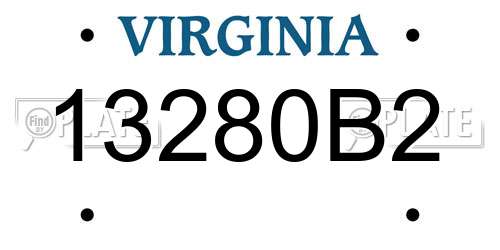 13280B2 Virginia License Plate