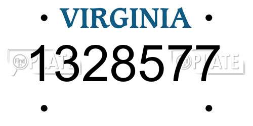 1328577 Virginia License Plate