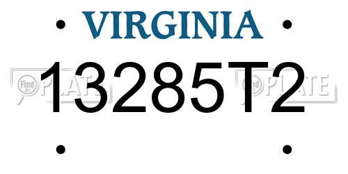 13285T2 Virginia License Plate