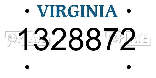 1328872 Virginia License Plate
