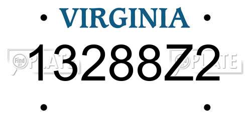 13288Z2 Virginia License Plate